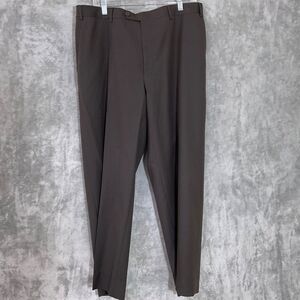 Canali Wool Dress Pants Mens 37 x 28.5 “ Brown Flat Front Trousers